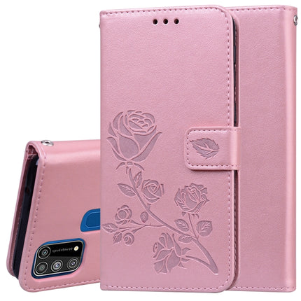 Rose Embossed Horizontal Flip PU Leather Case with Holder & Card Slots & Wallet, For Galaxy M31, For Galaxy A01