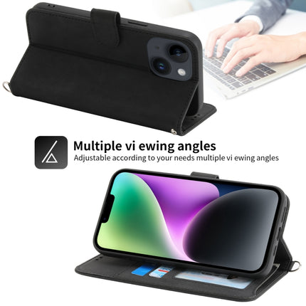 Skin-feel Flowers Embossed Wallet Leather Phone Case, For iPhone 14, For iPhone 14 Plus, For iPhone 14 Pro, For iPhone 14 Pro Max