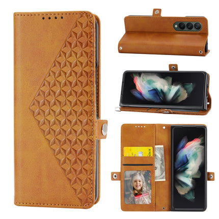 Cubic Grid Calf Texture Leather Phone Case, For Samsung Galaxy Z Fold4, For Samsung Galaxy Z Fold3 5G, For Samsung Galaxy Z Flip4, For Samsung Galaxy Z Flip3 5G