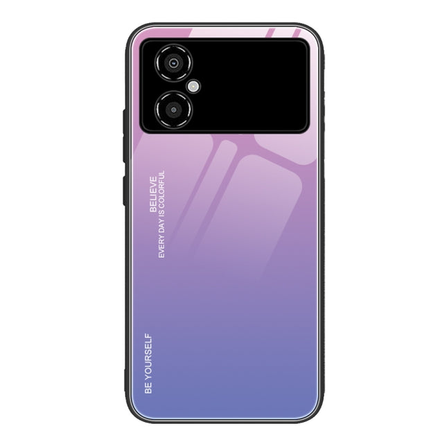 Gradient Color Glass Phone Case, For Xiaomi Poco M4 5G Global, For Xiaomi Poco M5 4G Global