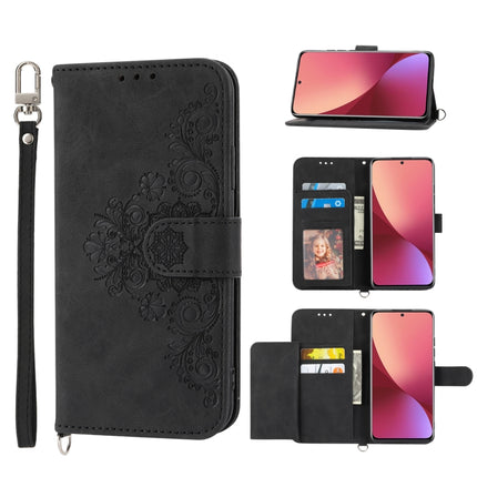 Skin-feel Flowers Embossed Wallet Leather Phone Case, For Xiaomi 12 Ultra, For Xiaomi 12 / 12X, For Xiaomi 12T / 12T Pro / Redmi K50 Ultra, For Xiaomi 12 Pro, For Xiaomi 12 Lite