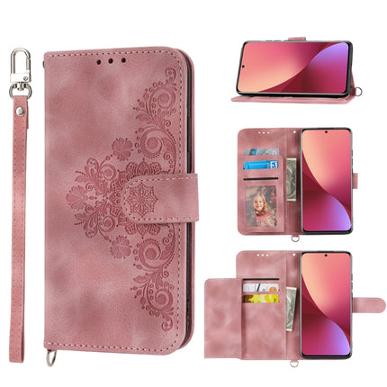 Skin-feel Flowers Embossed Wallet Leather Phone Case, For Xiaomi 12 Ultra, For Xiaomi 12 / 12X, For Xiaomi 12T / 12T Pro / Redmi K50 Ultra, For Xiaomi 12 Pro, For Xiaomi 12 Lite