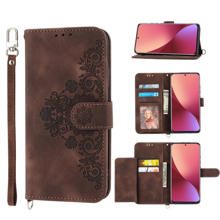 Skin-feel Flowers Embossed Wallet Leather Phone Case, For Xiaomi 12 Ultra, For Xiaomi 12 / 12X, For Xiaomi 12T / 12T Pro / Redmi K50 Ultra, For Xiaomi 12 Pro, For Xiaomi 12 Lite