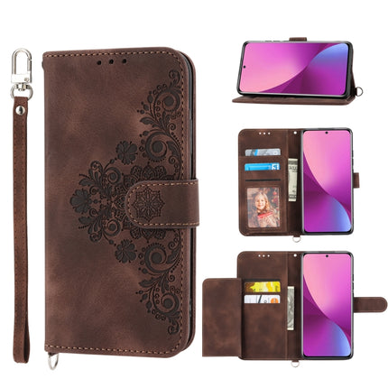 Skin-feel Flowers Embossed Wallet Leather Phone Case, For Xiaomi 12 Ultra, For Xiaomi 12 / 12X, For Xiaomi 12T / 12T Pro / Redmi K50 Ultra, For Xiaomi 12 Pro, For Xiaomi 12 Lite