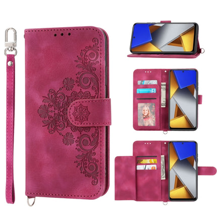 Skin-feel Flowers Embossed Wallet Leather Phone Case, For Xiaomi Poco M4 Pro 4G, For Xiaomi Poco X4 Pro 5G, For Xiaomi Mi 11T / 11T Pro