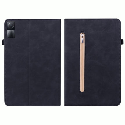 Skin Feel Solid Color Zipper Leather Tablet Case, For Xiaomi Pad 5 Pro 12.4, For Xiaomi Redmi Pad 10.61