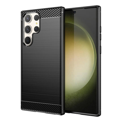 Brushed Texture Carbon Fiber TPU Phone Case, For Samsung Galaxy S23 5G, For Samsung Galaxy S23+ 5G, For Samsung Galaxy S23 Ultra 5G