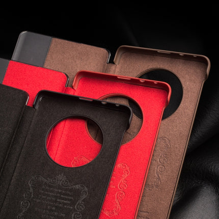 QIALINO Genuine Leather Side Window View Smart Phone Case, For Huawei Mate 50 Pro, For Huawei Mate 50, For Huawei P30, For Huawei P50, For Huawei P50 Pro