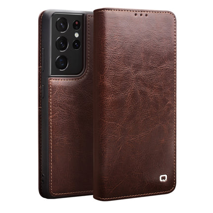 QIALINO Genuine Leather Phone Case, For Samsung Galaxy Note20 Ultra, For Samsung Galaxy S21 5G, For Samsung Galaxy S21+ 5G, For Samsung Galaxy S21 Ultra 5G, For Samsung Galaxy S22 Ultra 5G, For Samsung Galaxy S22+ 5G, For Samsung Galaxy S22 5G
