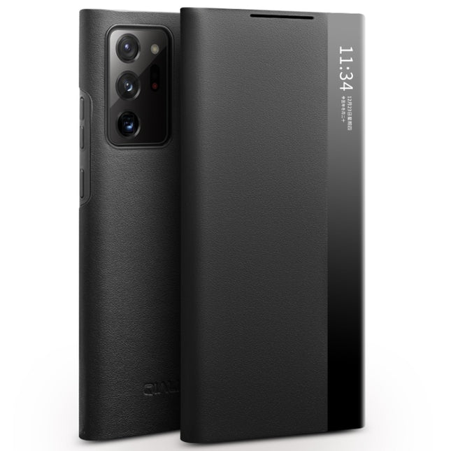 QIALINO Genuine Leather Side Window View Smart Phone Case, For Samsung Galaxy Note20 Ultra, For Samsung Galaxy S21 5G, For Samsung Galaxy S21+ 5G