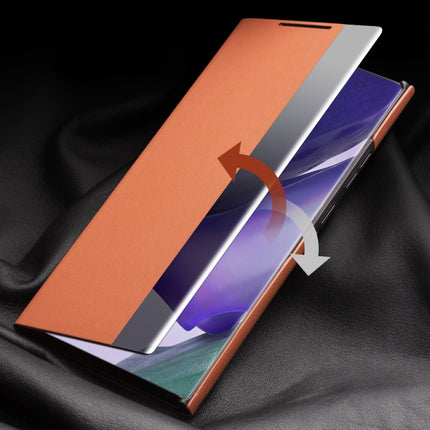 QIALINO Genuine Leather Side Window View Smart Phone Case, For Samsung Galaxy Note20 Ultra, For Samsung Galaxy S21 5G, For Samsung Galaxy S21+ 5G