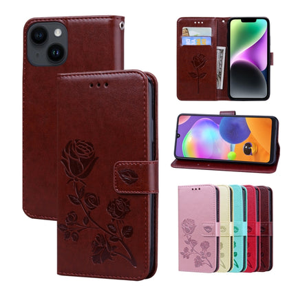 Rose Embossed Flip PU Leather Phone Case, For iPhone 14 Plus, For iPhone 14 Pro Max, For iPhone 14 Pro, For iPhone 14