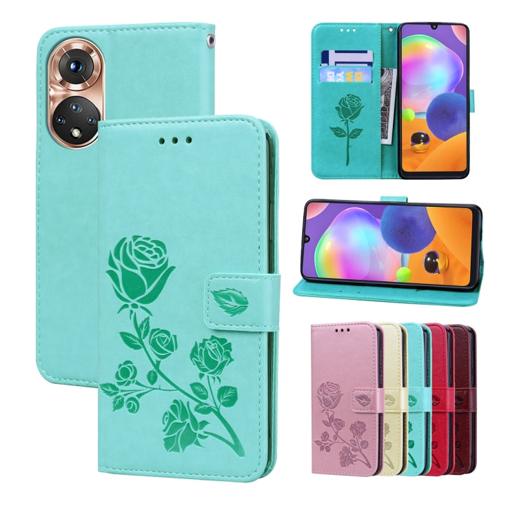 Rose Embossed Flip PU Leather Phone Case, For Honor X7/Play 30 Plus, For Samsung Galaxy M33 5G Global, For Samsung Galaxy M53, For Samsung Galaxy A73 5G