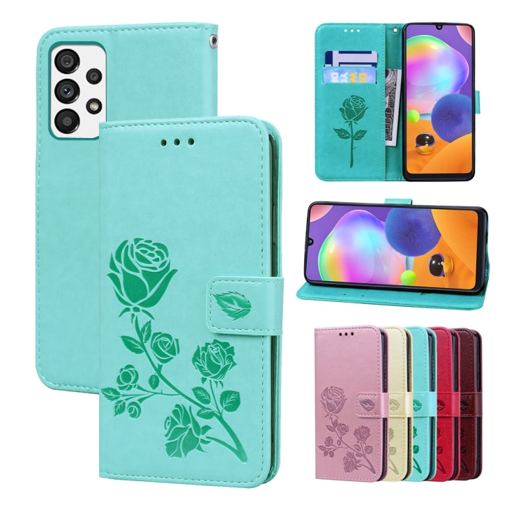 Rose Embossed Flip PU Leather Phone Case, For Honor X7/Play 30 Plus, For Samsung Galaxy M33 5G Global, For Samsung Galaxy M53, For Samsung Galaxy A73 5G