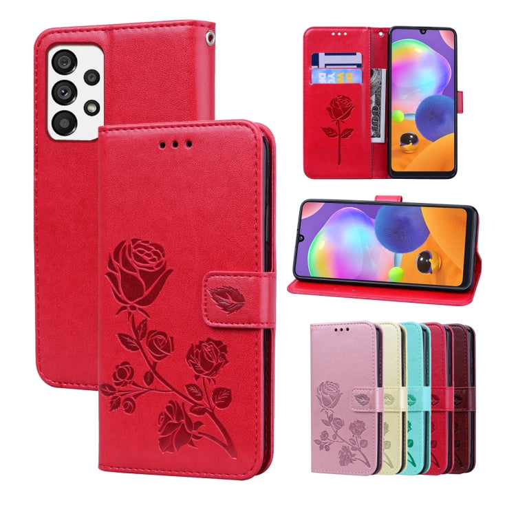 Rose Embossed Flip PU Leather Phone Case, For Honor X7/Play 30 Plus, For Samsung Galaxy M33 5G Global, For Samsung Galaxy M53, For Samsung Galaxy A73 5G