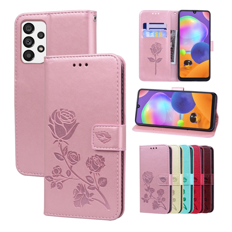 Rose Embossed Flip PU Leather Phone Case, For Honor X7/Play 30 Plus, For Samsung Galaxy M33 5G Global, For Samsung Galaxy M53, For Samsung Galaxy A73 5G