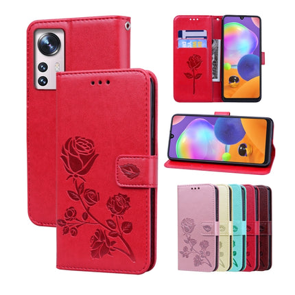 Rose Embossed Flip PU Leather Phone Case, For Xiaomi 12/12X, For Xiaomi 12 Lite, For Xiaomi 12 Pro, For Xiaomi Redmi Note 11T Pro 5G