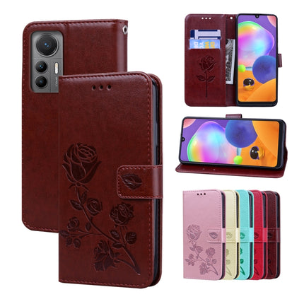 Rose Embossed Flip PU Leather Phone Case, For Xiaomi 12/12X, For Xiaomi 12 Lite, For Xiaomi 12 Pro, For Xiaomi Redmi Note 11T Pro 5G