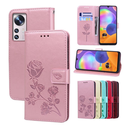 Rose Embossed Flip PU Leather Phone Case, For Xiaomi 12/12X, For Xiaomi 12 Lite, For Xiaomi 12 Pro, For Xiaomi Redmi Note 11T Pro 5G