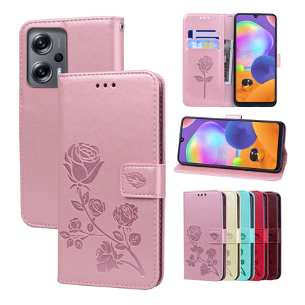 Rose Embossed Flip PU Leather Phone Case, For Xiaomi 12/12X, For Xiaomi 12 Lite, For Xiaomi 12 Pro, For Xiaomi Redmi Note 11T Pro 5G