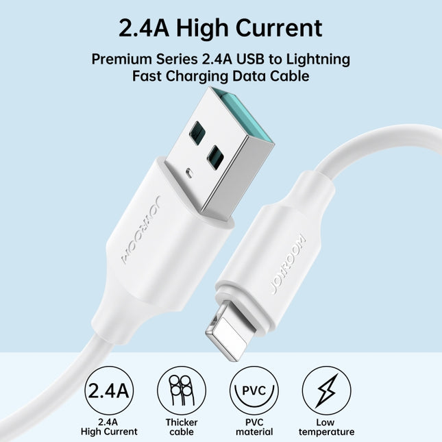 Cable de datos de carga rápida USB a 8 pines de 2,4 A JOYROOM S-UL012A9, 2 m, 1 m, 0,25 m