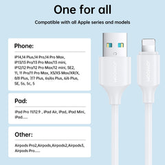 JOYROOM S-UL012A9 2.4A USB to 8 Pin Fast Charging Data Cable, 2m, 1m, 0.25m