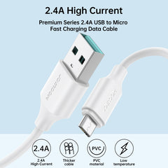 JOYROOM S-UM018A9 2.4A USB to Micro USB Fast Charging Data Cable, 2m, 1m, 0.25m