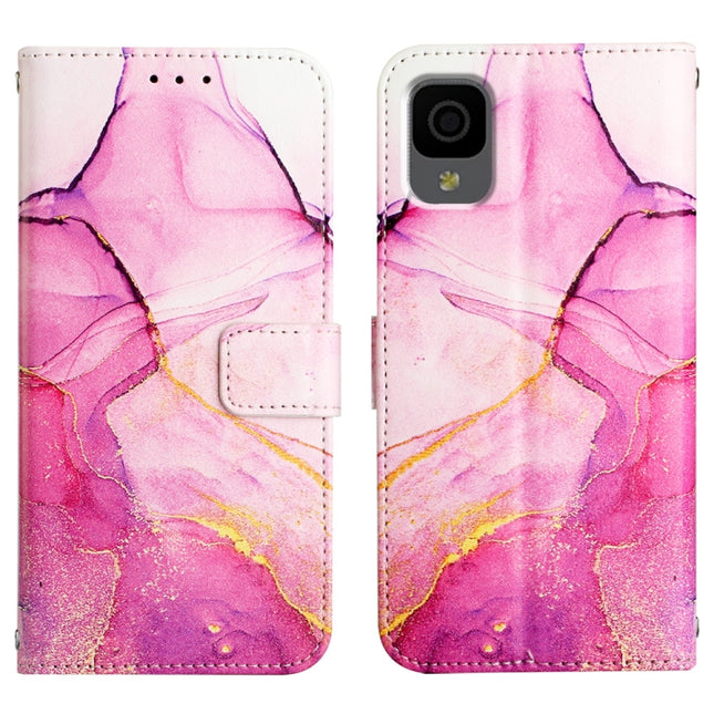 PT003 Marble Pattern Flip Leather Phone Case, For TCL 30Z T602DL, For TCL 303, For TCL 305i With Fingerprint, For TCL 30XL 2022, For TCL Stylus 5G