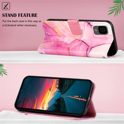 PT003 Marble Pattern Flip Leather Phone Case, For TCL 30Z T602DL, For TCL 303, For TCL 305i With Fingerprint, For TCL 30XL 2022, For TCL Stylus 5G