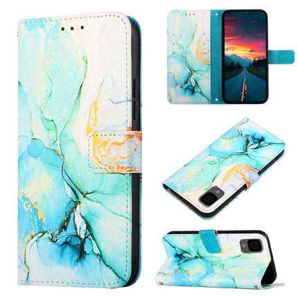 PT003 Marble Pattern Flip Leather Phone Case, For TCL 30Z T602DL, For TCL 303, For TCL 305i With Fingerprint, For TCL 30XL 2022, For TCL Stylus 5G