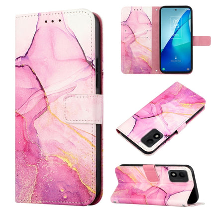 PT003 Marble Pattern Flip Leather Phone Case, For TCL 30Z T602DL, For TCL 303, For TCL 305i With Fingerprint, For TCL 30XL 2022, For TCL Stylus 5G
