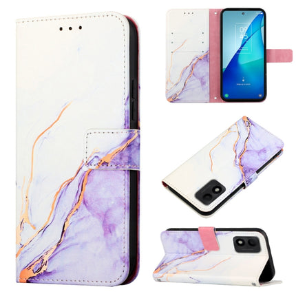 PT003 Marble Pattern Flip Leather Phone Case, For TCL 30Z T602DL, For TCL 303, For TCL 305i With Fingerprint, For TCL 30XL 2022, For TCL Stylus 5G