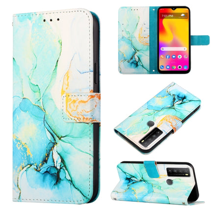PT003 Marble Pattern Flip Leather Phone Case, For TCL 30Z T602DL, For TCL 303, For TCL 305i With Fingerprint, For TCL 30XL 2022, For TCL Stylus 5G