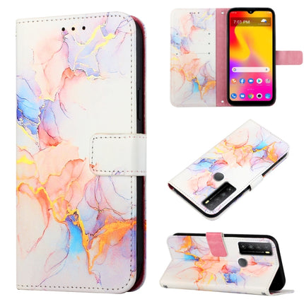 PT003 Marble Pattern Flip Leather Phone Case, For TCL 30Z T602DL, For TCL 303, For TCL 305i With Fingerprint, For TCL 30XL 2022, For TCL Stylus 5G