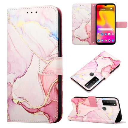 PT003 Marble Pattern Flip Leather Phone Case, For TCL 30Z T602DL, For TCL 303, For TCL 305i With Fingerprint, For TCL 30XL 2022, For TCL Stylus 5G