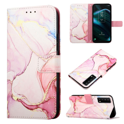 PT003 Marble Pattern Flip Leather Phone Case, For TCL 30Z T602DL, For TCL 303, For TCL 305i With Fingerprint, For TCL 30XL 2022, For TCL Stylus 5G