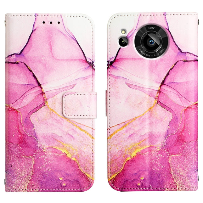 PT003 Marble Pattern Flip Leather Phone Case, For Sharp Aquos Sense7 SH-V48