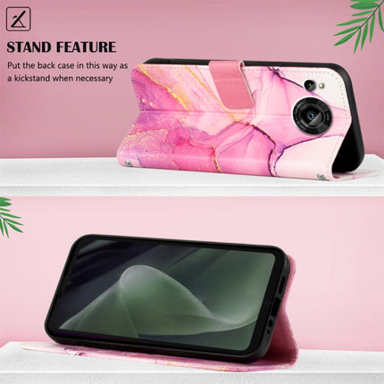 PT003 Marble Pattern Flip Leather Phone Case, For Sharp Aquos Sense7 SH-V48