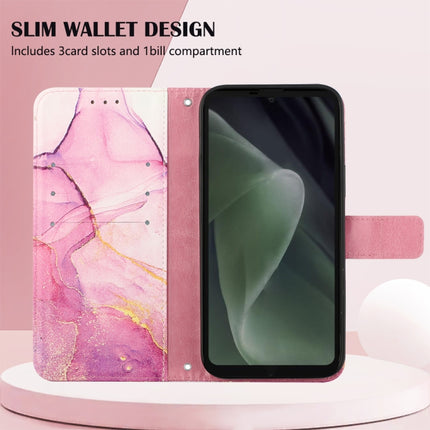 PT003 Marble Pattern Flip Leather Phone Case, For Sharp Aquos Sense7 SH-V48
