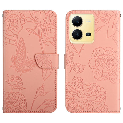 HT03 Skin Feel Butterfly Embossed Flip Leather Phone Case, For Sony Xperia 5 IV, For vivo X80 Lite/V25 5G, For Honor 70 Pro/70 Pro+, For Motorola Edge 30 Ultra/Moto X30 Pro