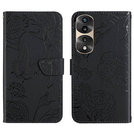 HT03 Skin Feel Butterfly Embossed Flip Leather Phone Case, For Sony Xperia 5 IV, For vivo X80 Lite/V25 5G, For Honor 70 Pro/70 Pro+, For Motorola Edge 30 Ultra/Moto X30 Pro