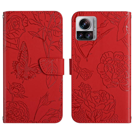 HT03 Skin Feel Butterfly Embossed Flip Leather Phone Case, For Sony Xperia 5 IV, For vivo X80 Lite/V25 5G, For Honor 70 Pro/70 Pro+, For Motorola Edge 30 Ultra/Moto X30 Pro