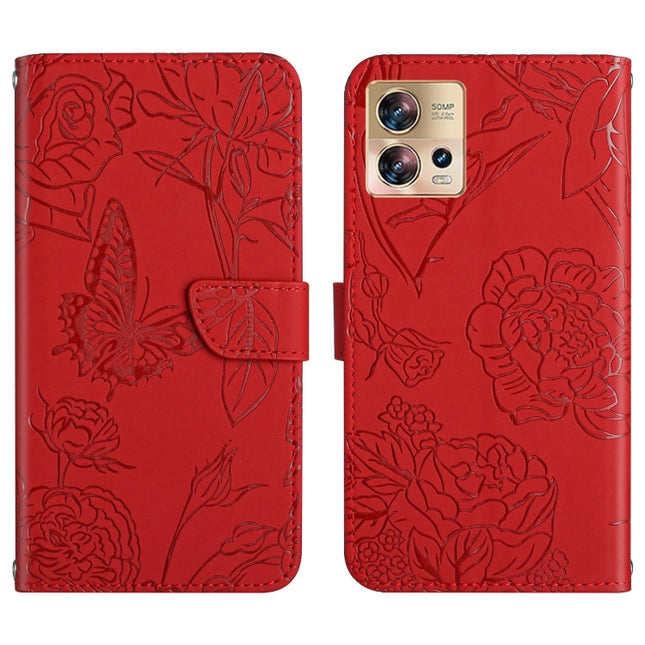 HT03 Skin Feel Butterfly Embossed Flip Leather Phone Case, For Motorola Edge 30 Fusion/Moto S30 Pro