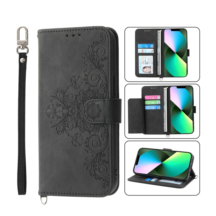 Skin-feel Flowers Embossed Wallet Leather Phone Case, For iPhone 11 Pro, For iPhone 11, For iPhone XS Max, For iPhone XS / X