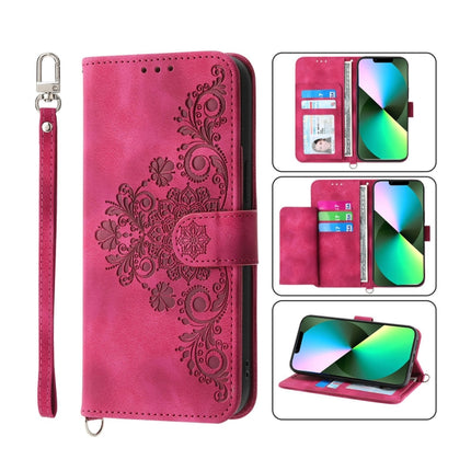Skin-feel Flowers Embossed Wallet Leather Phone Case, For iPhone 11 Pro, For iPhone 11, For iPhone XS Max, For iPhone XS / X