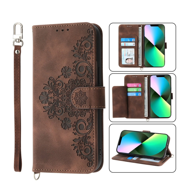 Skin-feel Flowers Embossed Wallet Leather Phone Case, For iPhone 11 Pro, For iPhone 11, For iPhone XS Max, For iPhone XS / X