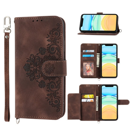 Skin-feel Flowers Embossed Wallet Leather Phone Case, For iPhone 11 Pro, For iPhone 11, For iPhone XS Max, For iPhone XS / X