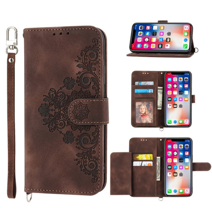 Skin-feel Flowers Embossed Wallet Leather Phone Case, For iPhone 11 Pro, For iPhone 11, For iPhone XS Max, For iPhone XS / X