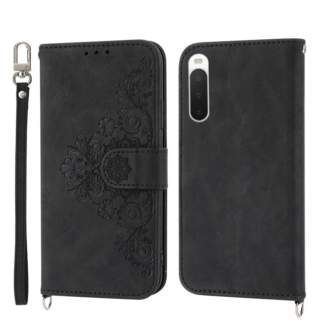 Skin-feel Flowers Embossed Wallet Leather Phone Case, For Sony Xperia 10 IV, For Sony Xperia 1 IV, For Google Pixel 6, For Google Pixel 6 Pro