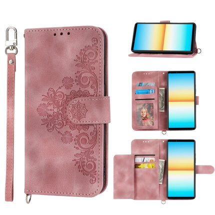 Skin-feel Flowers Embossed Wallet Leather Phone Case, For Sony Xperia 10 IV, For Sony Xperia 1 IV, For Google Pixel 6, For Google Pixel 6 Pro